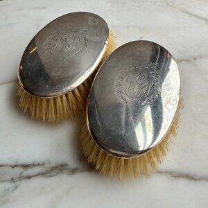 Antique Sterling Silver Gorham Clothes Brush C1665 Early 20th monogrammed
